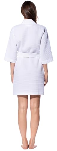 Turquaz Lightweight Short Robes For Women Waffle Kimono Bathrobe - Soft, Fast-Drying, Long-Lasting Cotton Blend