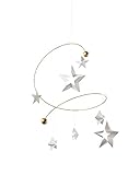 Starry Night 7 Mobile with 7 Hanging Stars - f163b - 11 inches - Handmade in Denmark by Flensted