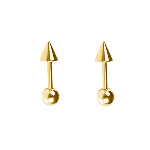 Minimalist Spike Stud Earrings for Women Men Stainless Steel Cool Tiny Cartilage Helix Tragus 16g Screw Back Piercing Studs Hypoallergenic Sensitive Ears Birthday Jewelry Gifts Bff