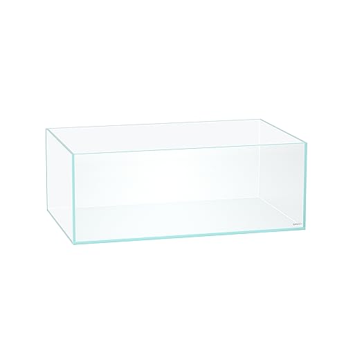 Image of LANDEN 75S 22.1 Gal Shallow Tank, Shallow Fish Tank, Rimless Low Iron Tank, Bookshelf Aquarium W29.5xD17.7xH11 in(75x45x28cm); 8mm Thickness Aquascape Fish Tank, Black Leveling Mat Included