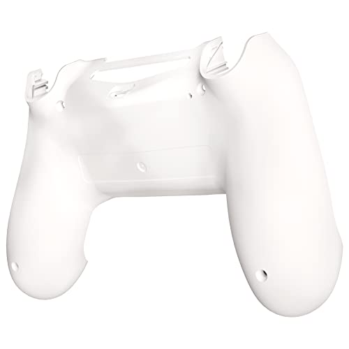 eXtremeRate White Game Improvement Replacement Parts Back Housing Cover, Custom Bottom Shell Compatible with ps4 Controller JDM-040, JDM-050 and JDM-055