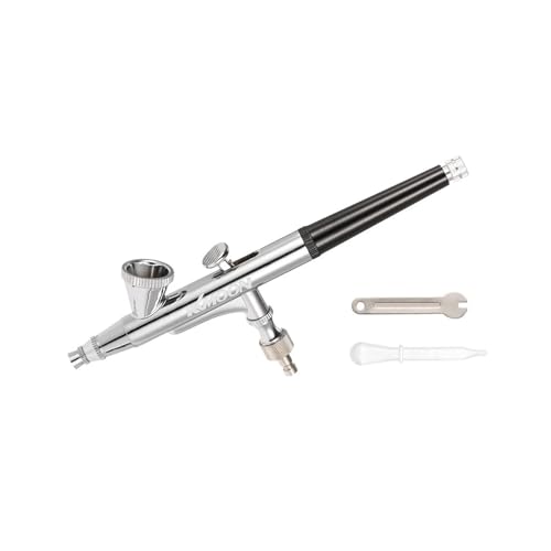Grapadora, Pistola pulverizadora de aerógrafo, Kit de doble acción de alimentación de 0,25mm, cepillo de aire for maquillaje, pintura, arte de uñas, tatuaje, llave cuentagotas de plástico