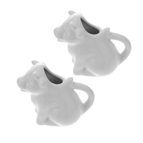 BESPORTBLE 2pezzi Lattiera Ceramica Animale Forma Di Mucca Da Brocca Per Latte E Salsa Ceramica Per Cucina E Ristorante