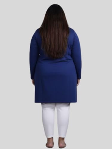 Image of CUPID Women's Cotton Plus Size Plain Full Sleeves Long Top for Summer n Semi Summers with One Side Pocket for Ladies Solid T Shirt