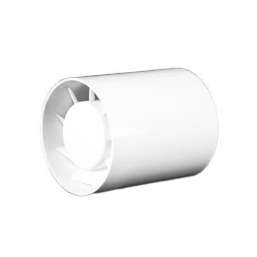 Ventilatore Tubolare Estrattore Aria 100 mm, Ventilatore in linea, 130 m³/h, 34 dB Molto Silenzioso, Basso Consumo, Estrattore Assiale per Bagno, WC, Cucina, Serra, Garage, Soffitta