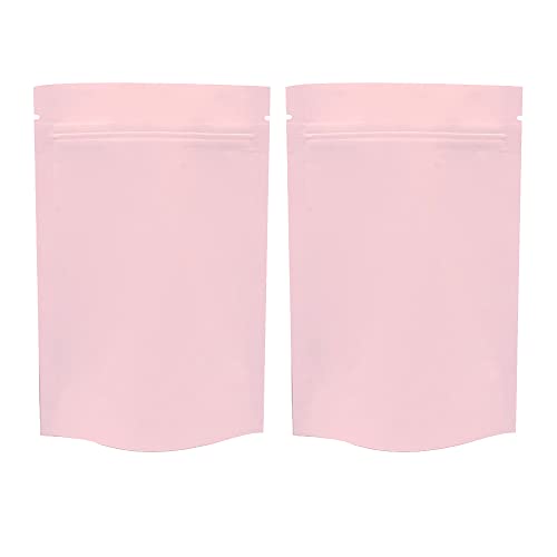 QQ Studio Pack of 100 Matte/Glossy Color Stand-Up Foil Resealable Zipper Pouches (3.3