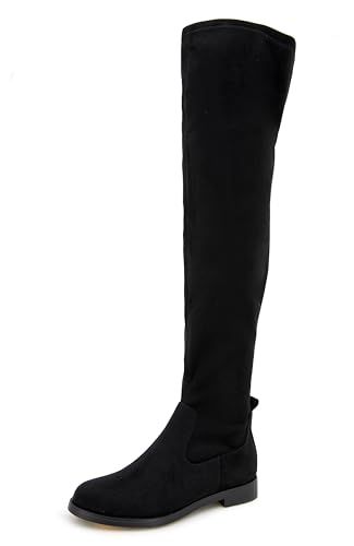Kenneth Cole REACTION Women's Wind-y Over the Knee Stretch Boot, Black, 7.5 M US