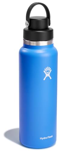 Image of Hydro Flask Water Bottle - Insulated Stainless Steel - Wide Mouth Flex Chug Lid, Non Spill, Leakproof in 40 Oz Cascade Blue