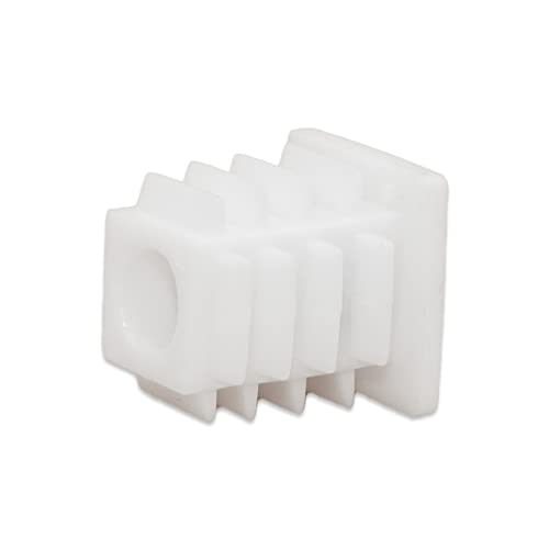 Image of Flyshop White M6 Threaded Plastic Plugs Square Tube End Caps Tubing Plugs Inserts Furniture Glider 19 mm x 19 mm 4 Pcs