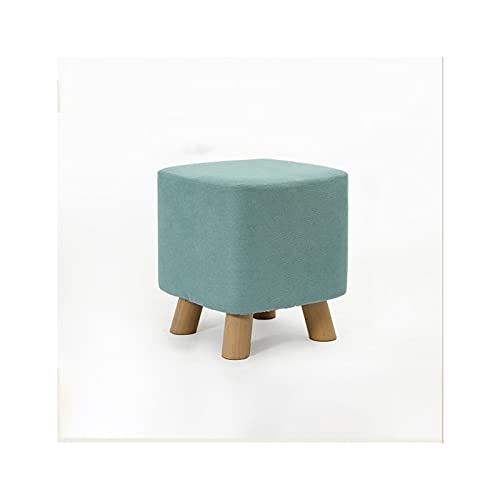 Taburete otomano súper suave con marco de madera para decoración moderna de muebles, cómodo taburete cuadrado para sofá, zapatos y más (verde oscuro)