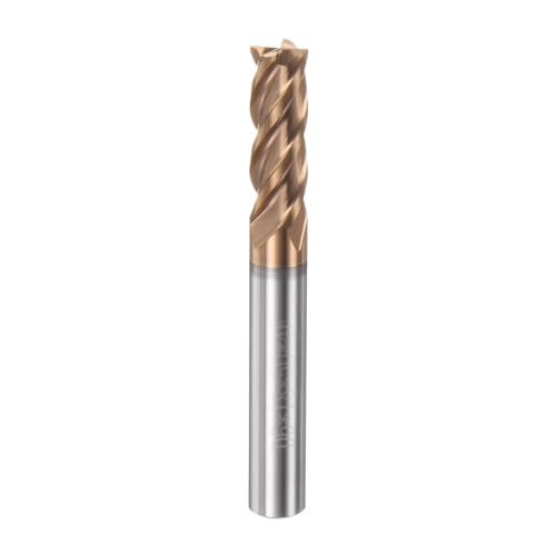 Image of HARFINGTON Micro Grain Carbide Square End Mill 1 /4 inch x 11 /16 inch (6mm x 18mm) Cut 1 /4 inch (6mm) Shank 2 inch (50mm) Length AlTiN Coated 4 Flutes Square Nose Cutter for Alloy Steel Hardened Steel