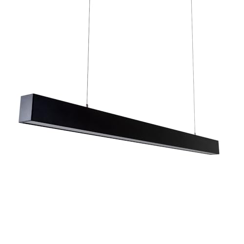 LUXULA LED Pendelleuchte 120 cm Schwarz, 40W 4000lm, 3000-6500K einstellbar, Hängelampe Esstisch Aluminium, Blendarm UGR