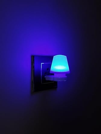 Image of GURUSOAMI Small lamp Type 2 Pin Night Lamp 0.5 Watt Plug & Play Bulb for Bedroom, Living Room, Zero Watt Light Direct Socket use for Night (Blue /Pink, 2.0, Count)