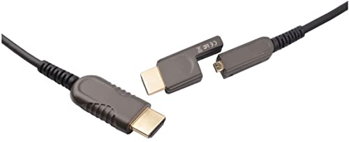Cable Micro HDMI híbrido de cobre y fibra de carbono con Ethernet de 20m para pantallas 1080P