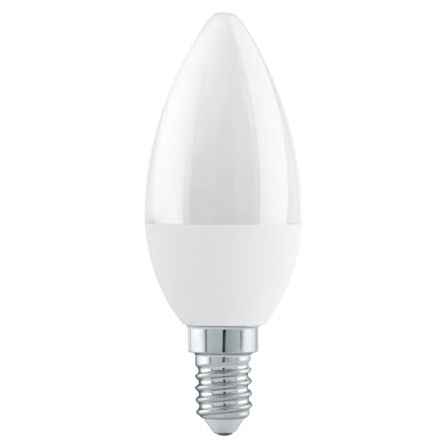 Eglo Ampoule LED E14 dimmable en étapes, lampe graduable en verre opaque, forme bougie, 4,9 watts (correspond à 40 watts), 470 lumens, blanc chaud, 3000 Kelvin, C37, Ø 3,7 cm