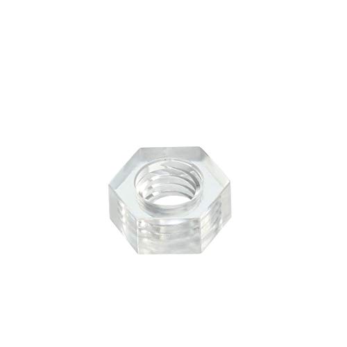 uxcell Nylon Hex Nut, M4x0.7mm Metric Coarse Thread Hexagon Nuts, 100 Pcs (Clear)