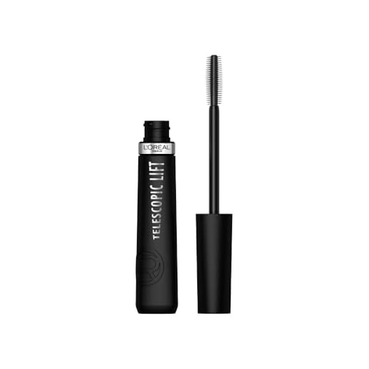 L'Oréal Paris Máscara de pestañas, duración +36 horas, longitud visible de las pestañas hasta +5 mm, sin grumos ni manchas ni descamación, Telescopic Lift, Negro