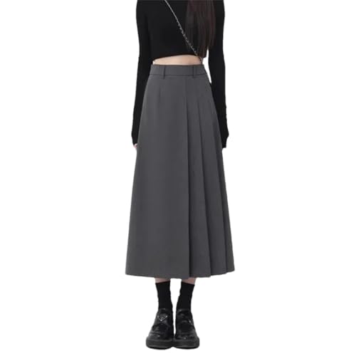 Wool Blend High Waist Midi Skirt