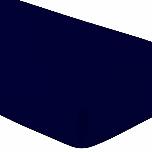 100% Natural Cotton Twin Xl Navy Blue Fitted Bed Sheet (1-Pack) - Twin Extra Long, 15" Deep Pocket, 39" X 80" Great For Dorm Room, Hospital And Split King Dual Adjustable Beds (Twin Xl, Navy) #TOP4