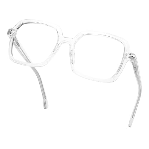 Image of Oversized Blue Light Blocking Glasses for Women and Men, Square Frame Computer Gaming Glasses Anti Glare & UV RF6215