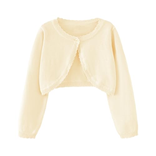 Image of Girls Cardigan Sweater Toddler Long Sleeve One Button Bolero Shrug