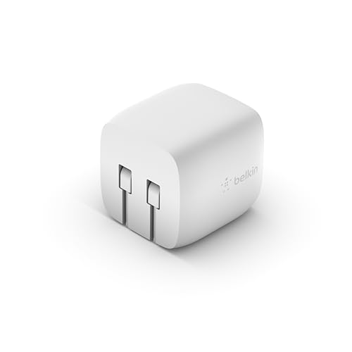 Image of Belkin USB C Charger Block 30W - GaN Power Delivery - Fast Charging USB-C Charger for iPhone 17, Air, Pro, Pro Max, MacBook, iPad, AirPods, Apple Watch, Nintendo Switch 2 - White