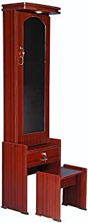 Noor Furniture Mart Generic Dressing Table with Storage, Light & Stool in Rosewood Color