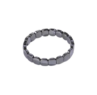 Bracelet En Hématite, Bracelet En Pierre D'Hématite Fabriqué Pierre Noire Favorise le Métabolisme et Avantages Ajustable pour Homme Femme Stylé et...