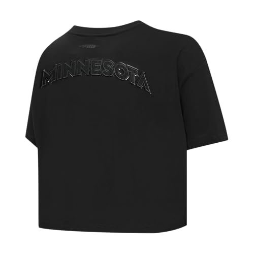 Pro Standard Womens NBA Minnesota Timberwolves Classic 3BK S/S Boxy TEE Triple Black S by Pro Standard - Used condition - Image 2