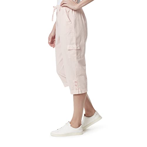 Gloria Vanderbilt Women's Ilona Pull On Button Detail Capri, Ribbon Pink, Small #TOP1