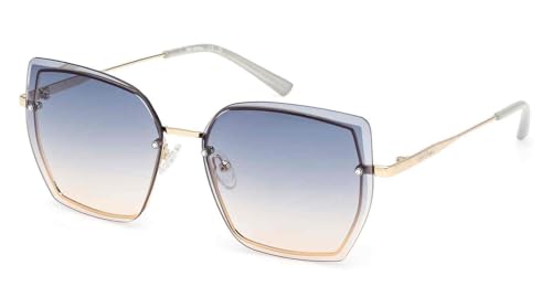 Harley-Davidson Women's Geometric Shape Sunglasses, Silver Frame/Gradient Lens