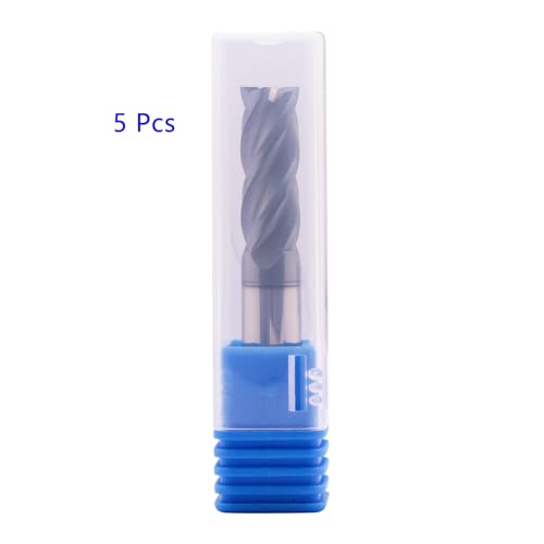 Image of 4 Flute Solid Carbide Square End Mill Set(5Pcs, 3 /8in), AlTiN Coated | 35 Helix, 3 /8 inch Cutting Dia, 3 /8 inch Shank Dia, 1 inch LOC, 2-1 /2 inch OAL For Milling Alloy Steel, Hardened Steel, Iron, Copper