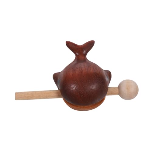 OSOLADY Whale Wooden Statue Hand Carved Decor Temple Block Toy for Boys and Girls Dashboard Decoration