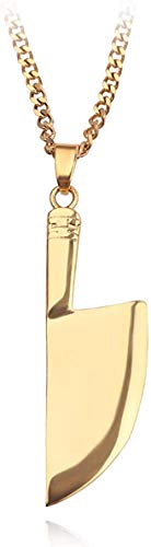 Preisvergleich Produktbild MNJKH Halskette Kette Frauenküchenmesser Anhänger Halskette Gold Zinklegierung Gemüse Schneidwerkzeug Küchenschneider Halskette Persönlichkeit des trendigen Schmucks