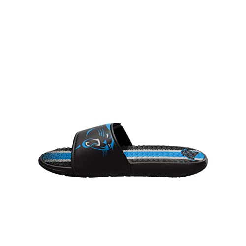 Image of FOCO mens NFL Team Stripe Logo Athletic Sport Shower Flip Flop Sandals Gel Slides