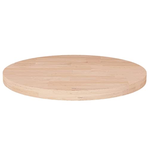 vidaXL Runde Tischplatte Massivholzplatte Eichenplatte Holzplatte Platte Ersatztischplatte Ø30x2,5cm Unbehandeltes Massivholz Eiche