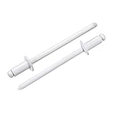 uxcell 50Pcs 1/8'x1/4' Round Head Blind Rivets, Zinc-Plated Carbon Steel Grip and Mandrel Cap Blind Rivets, White