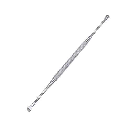 minkissy Stainless Steel Double Ended Wax Removal Tool Kit Multifunctional Spiral Cleaner for Care Silver