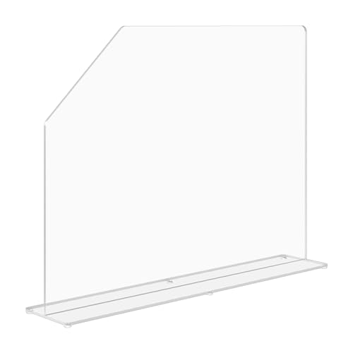 Sink Splash Guard Clear Acrylic with Easy Reach Cutaway Free Standing One Piece Protective Shield 23.5