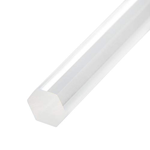 Fielect 2Pcs Clear Acrylic Hexagon Rod Standard Plexiglass Hexagon Bar PMMA Bar for DIY 15mm Diameter 250mm Height