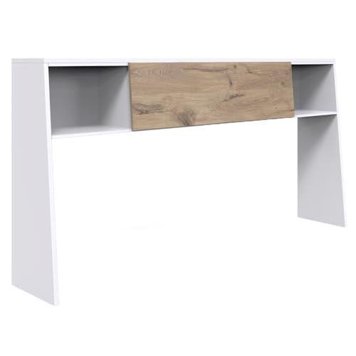 Lomadox Jugendzimmer-Bettüberbau 209 cm breit in weiß mit Eiche, mit 2...