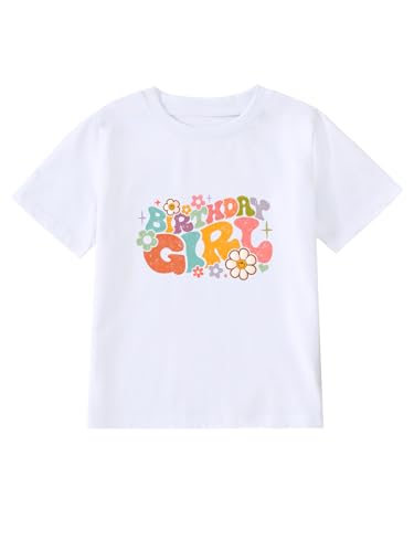 Girl's Birthday Girl Graphic T-Shirt Casual Short Sleeve Cotton Tee