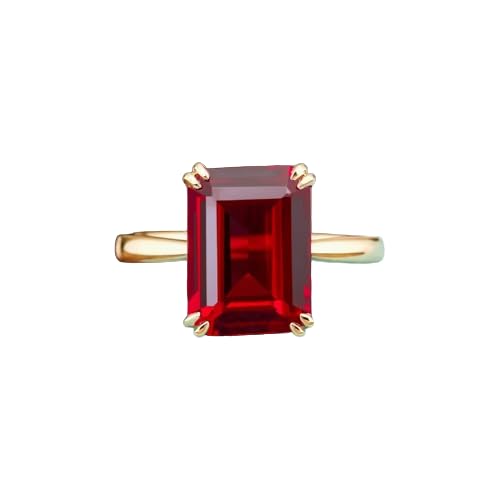 Retrend Design 1 Attractive Look Ruby Stone Ring Original Certified By Igl Lab Amazing 4 Prong & Emerald Cut Gold Ruby Ring For Women July Birthstone माणिक की अंगूठी Yaqoot Ring Chuni Stone Ring