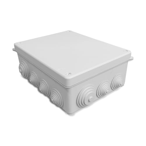LEDKIA LIGHTING - Scatola di Giunzione Stagna da Superficie | IP55 Protezione | Dimensioni 230x180x85mm | Coni per Cablaggio | Resistente, Grigio, PC, PC85
