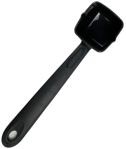 Rite-Size 6 oz. Solid Square Server Portion Utensil, Copolymer Plastic Heat Resistant Professional Cooking Tool, Black