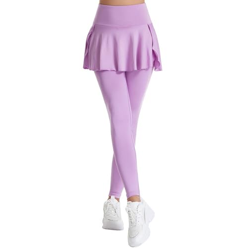 Falda de tenis deportiva morada cintura alta levantamiento de caderas yoga L 2
