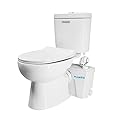 Upflush Macerating Toilet - Upflush Toilet for Basement Toilet System, Macerator Pump with 4 Water Inltes for Kitchen Sink, Bathroom, Laundry,22.9ft Pumping Dual-Flush Toilet