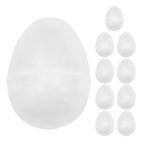 VICASKY 10 huevos de Pascua huevos abiertos huevos transparentes manualidades huevos vacíos claros huevos vacíos transparentes plástico transparente