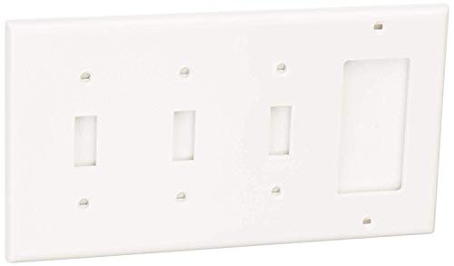 Plaque quadruple Leviton pour harmoniser la cuisine et centraliser prises et éclairages