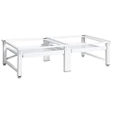 vidaXL Untergestell für Waschmaschinen Trockner mit Ausziehablagen Rutschfesten Pads Doppeluntergestell Sockel Unterbau Gestell Podest Erhöhung Weiß